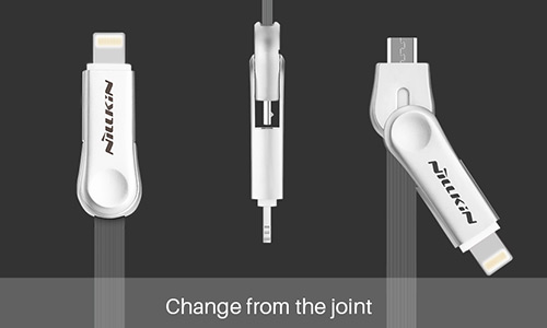 کابل دو سر یو اس بی به میکرو یو اس بی و لایتنینگ Nillkin Plus Ⅲ Cable Micro To Lightning