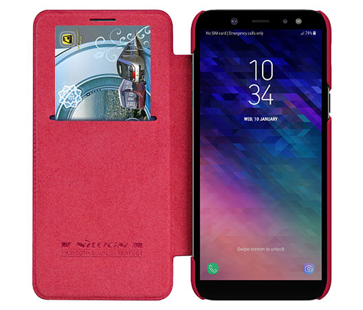 کیف چرمی نیلکین سامسونگ Nillkin Qin Leather Case Samsung Galaxy A6 2018