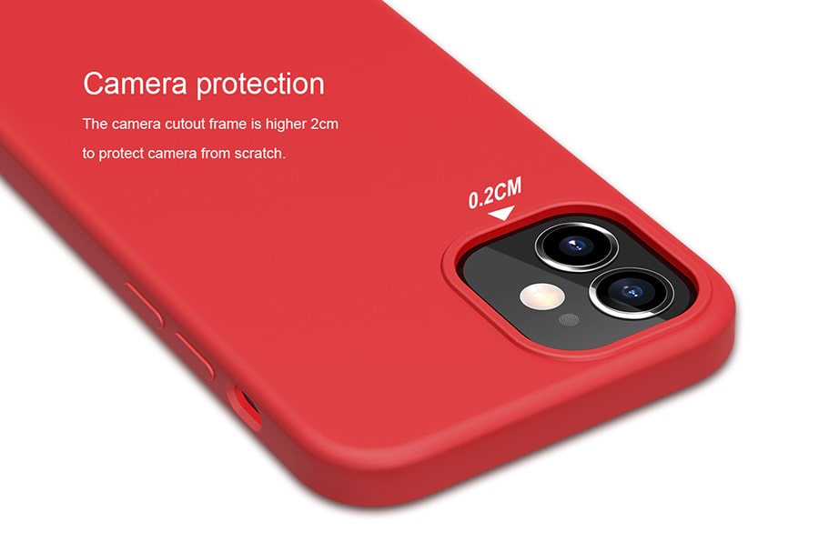 قاب قرمز سیلیکونی iphone 12 mini