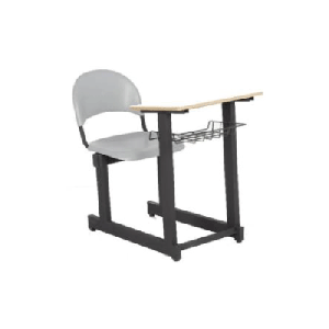 نیمکت آموزشی متال پلاست تک نفره متصل متال پلاست با جاکتابی TS101A(استاتیک مشکی)