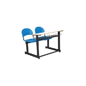 نیمکت آموزشی متال پلاست دو نفره متصل با جاکتابی بنیزان TS102A(استاتیک مشکی)