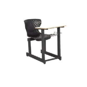 نیمکت آموزشی متال پلاست تک نفره متصل دیاموند با جاکتابی BTS201A(استاتیک مشکی)