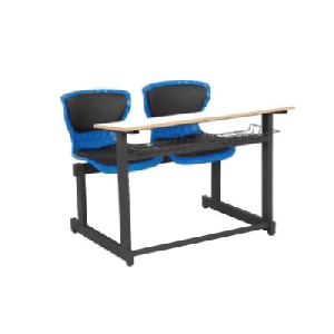 نیمکت آموزشی دو نفره متصل دیاموند بنیزان با جاکتابی BTS202A(استاتیک مشکی)