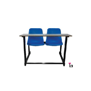 نیمکت آموزشی دو نفره متصل LX با جاکتابی مدل TS402A (استاتیک مشکی)