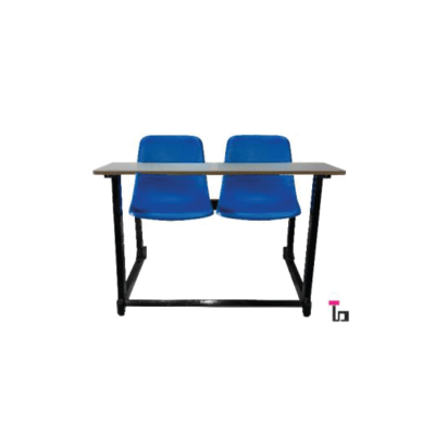نیمکت آموزشی دو نفره متصل LX با جاکتابی مدل TS402A (استاتیک مشکی)