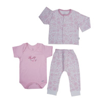 ست سه تکه پرنیان(مانتو) صورتی