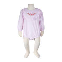 بادی آستین بلند گلدوزی صورتی