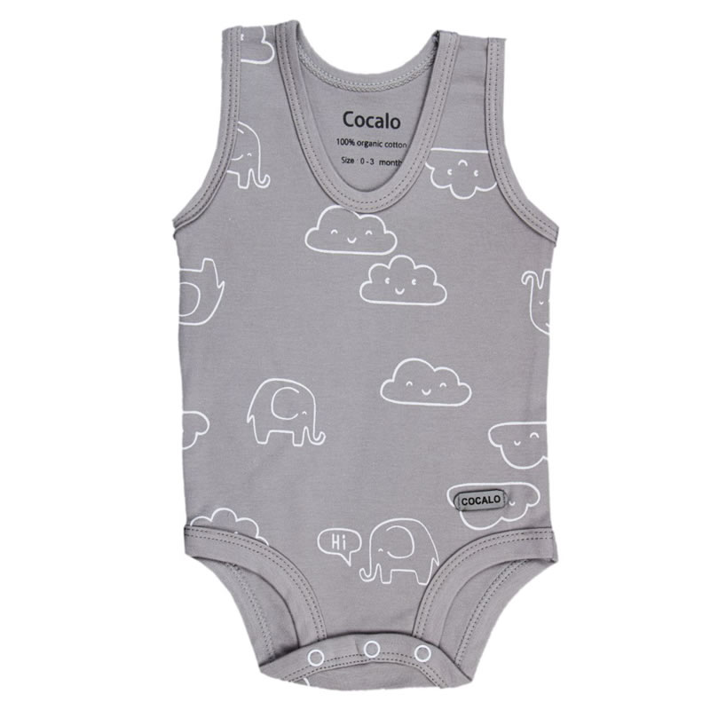 بادی رکابی نوزاد کوکالو مدل فیل و ابر