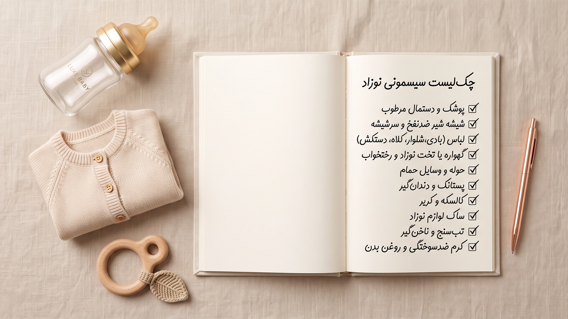 راهنمای خرید هوشمندانه و چک لیست لوازم ضروری سیسمونی نوزاد