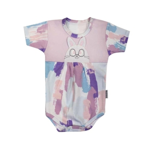 بادی آستین کوتاه نوزادی دخترانه به آوران مدل رنگین کمان