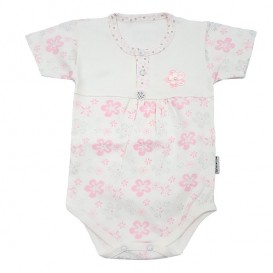 بادی آستین کوتاه نوزادی دخترانه به آوران مدل آیلین