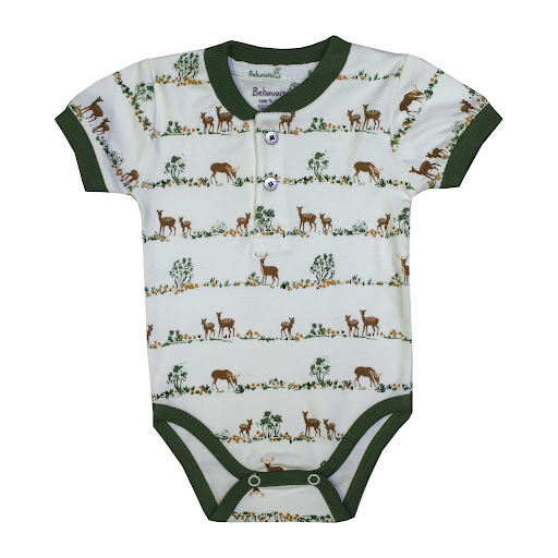 بادی آستین کوتاه نوزادی پسرانه به آوران مدل گوزن