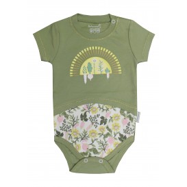 بادی آستین کوتاه نوزادی دخترانه به آوران مدل دلژین