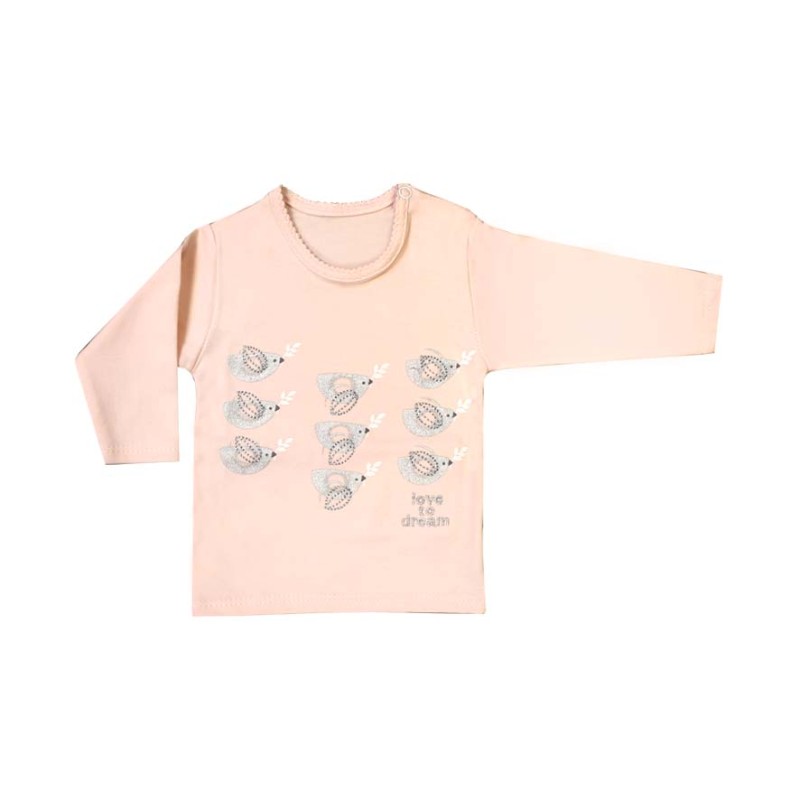 بلوز آستین بلند نوزادی دخترانه به آوران مدل پرنده