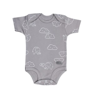 بادی آستین کوتاه نوزاد کوکالو مدل فیل و ابر