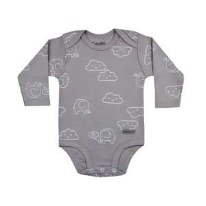 بادی آستین بلند نوزاد کوکالو مدل فیل و ابر