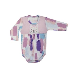 بادی آستین بلند نوزادی دخترانه به آوران مدل رنگین کمان