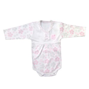 بادی آستین بلند نوزادی دخترانه به آوران مدل آیلین