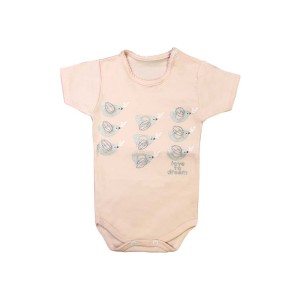 بادی آستین کوتاه نوزادی دخترانه به آوران مدل پرنده