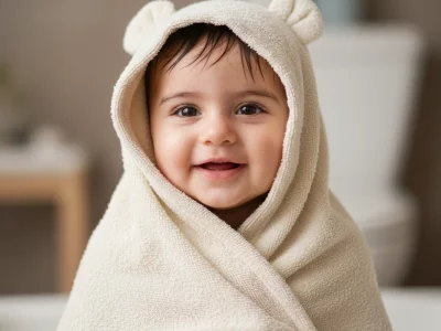 حوله و خشک‌کن نوزاد: گرمایی لطیف پس از حمامی دلپذیر