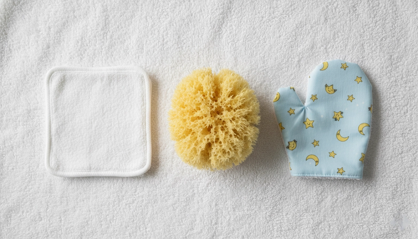 انواع لیف و اسفنج حمام نوزاد شامل اسفنج طبیعی و لیف دستکشی نرم