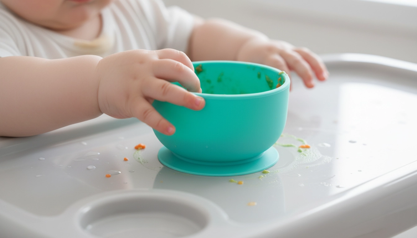 کاسه چسبان سیلیکونی نوزاد با پایه مکنده قوی برای جلوگیری از ریختن غذا