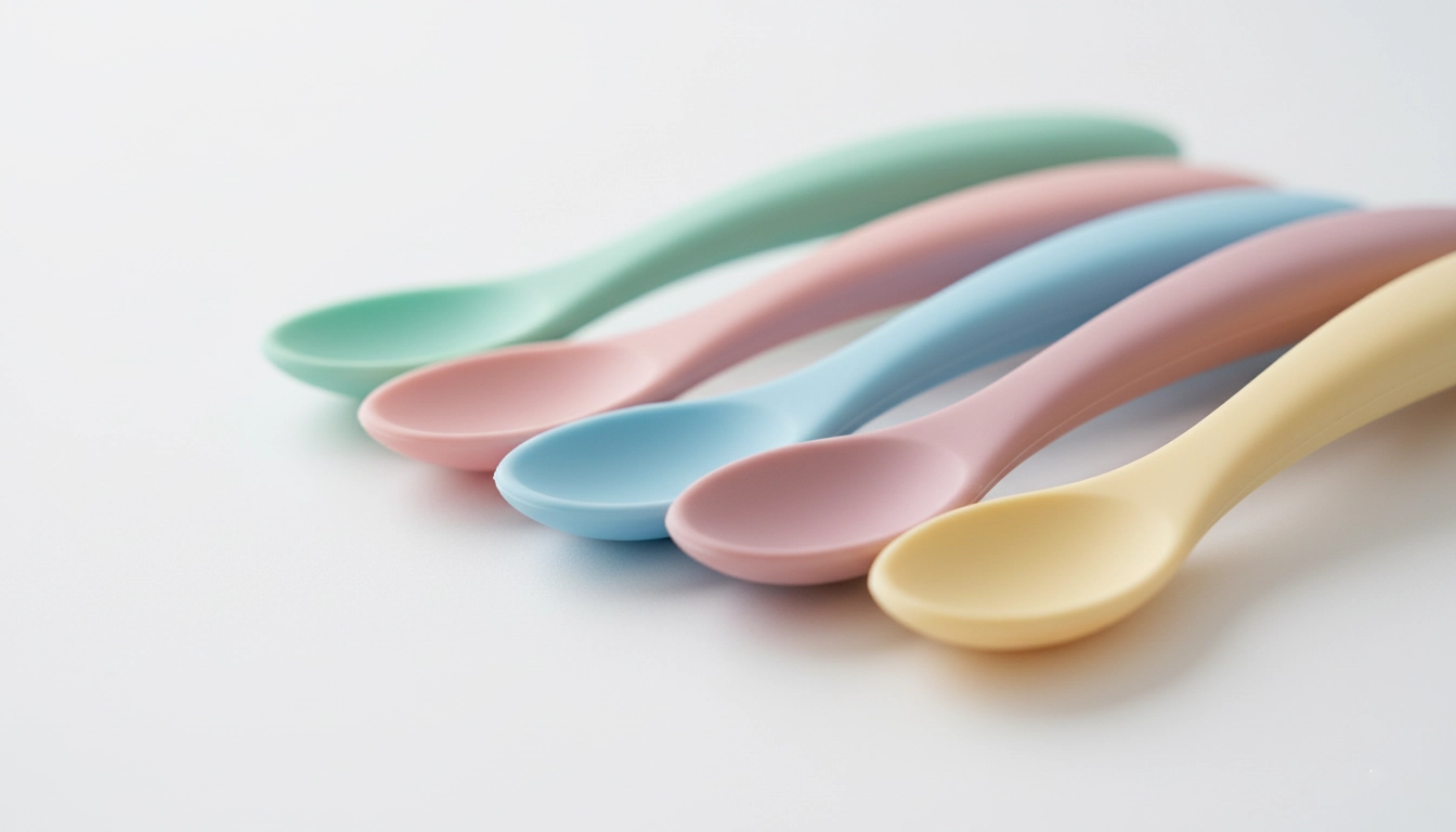 قاشقهای سیلیکونی نرم و حرارتی مخصوص نوزاد برای محافظت از لثه