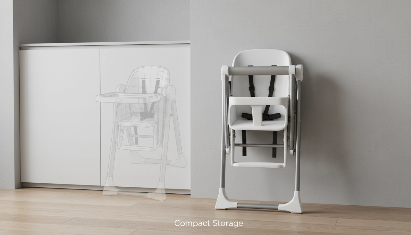 صندلی غذاخوری تاشو کودک مناسب برای آپارتمان و فضای کوچک