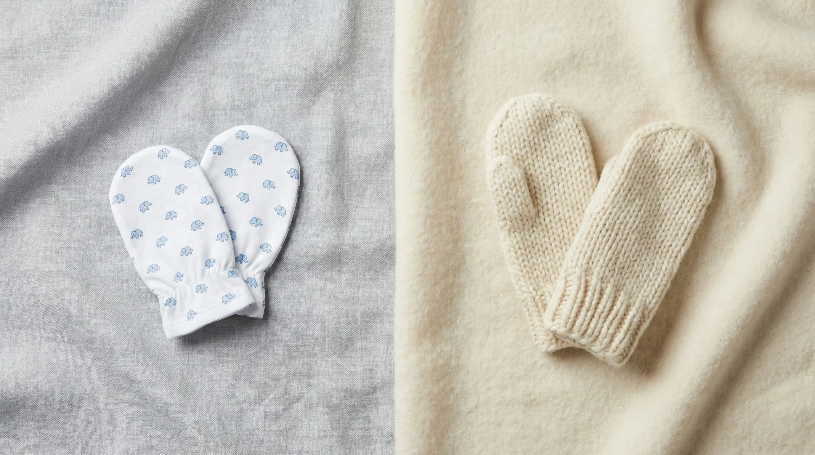 مقایسه بافت دستکش نخی خنک نوزاد با دستکش بافتنی گرم زمستانی در محیطی لطیف