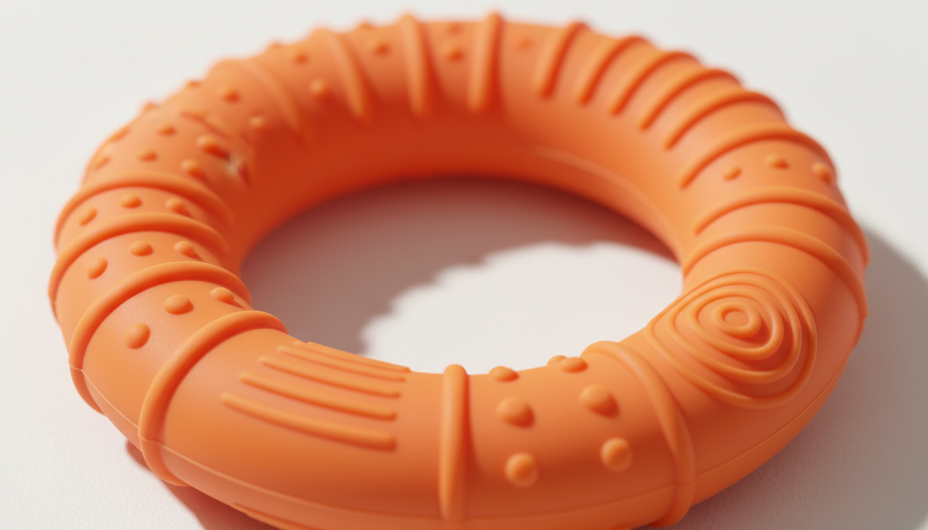 نمای نزدیک از بافت دندان گیر سیلیکونی ایمن و باکیفیت فاقد BPA