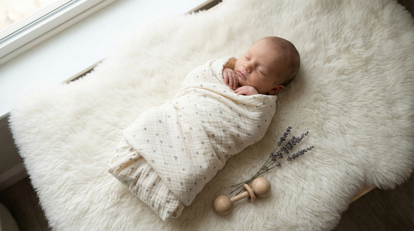 آموزش قنداق کردن نوزاد با پتو دورپیچ نخی کارترز