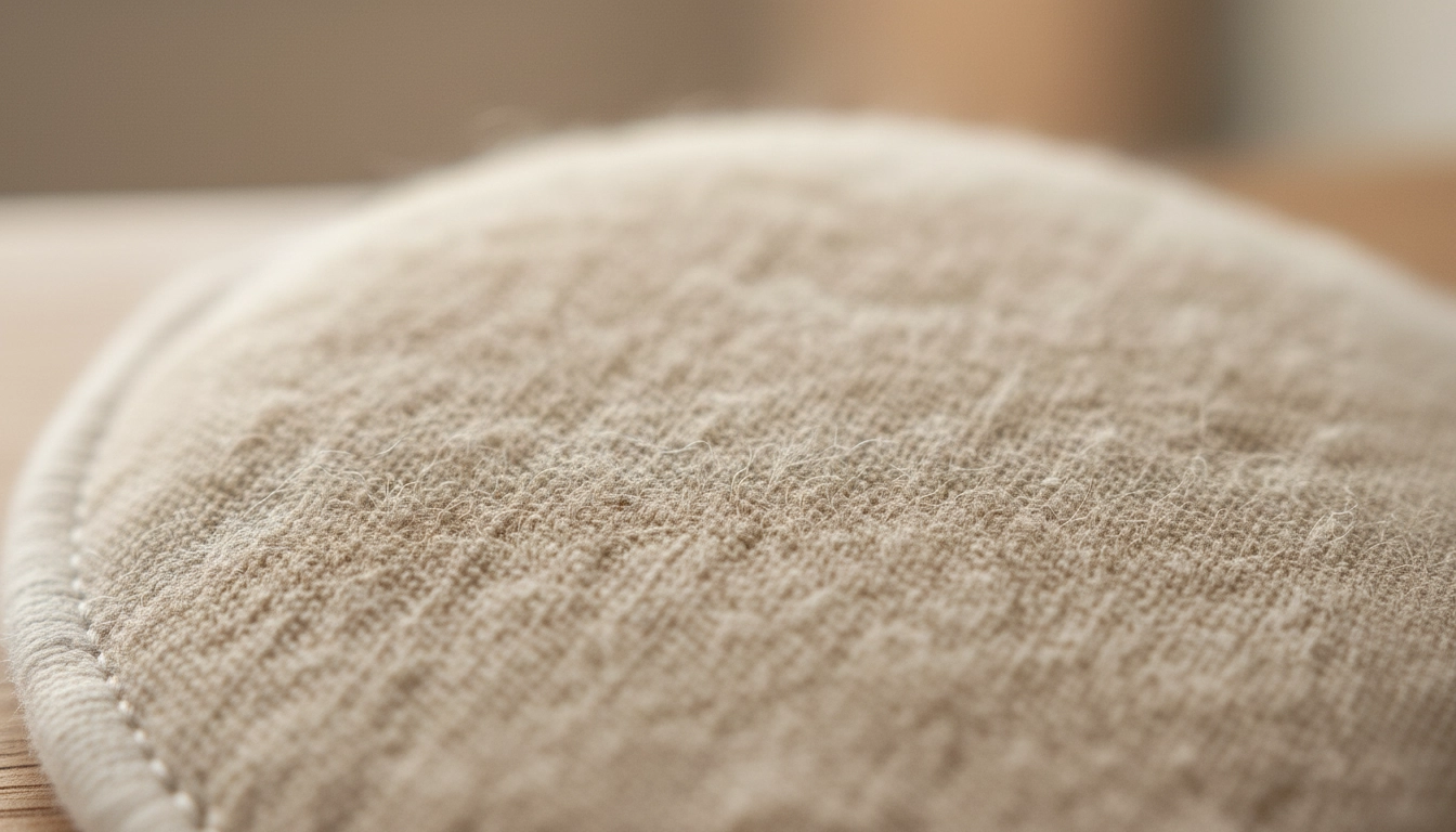 نمای نزدیک از بافت نرم و ضد حساسیت پد سینه قابل شستشو (نخی یا بامبو)