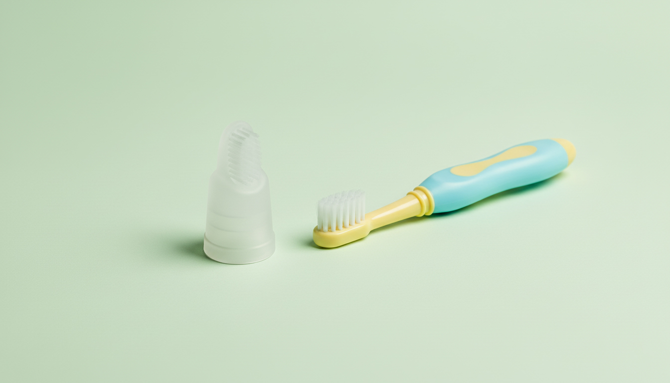 مقایسه مسواک انگشتی سیلیکونی و اولین مسواک کودک با سر کوچک و موهای نرم