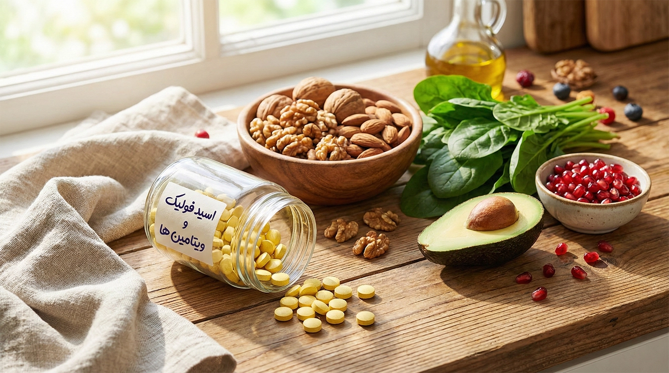 مواد غذایی تقویت کننده باروری و مکمل اسید فولیک