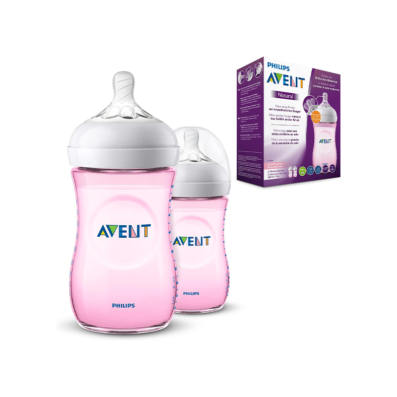 شیشه شیر 260 میل 2 عددی  صورتی  AVENT