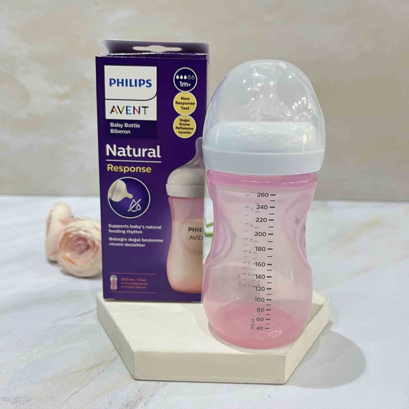 شیشه شیر 260 میل اونت سری ریسپانس صورتی کد SCY903/11