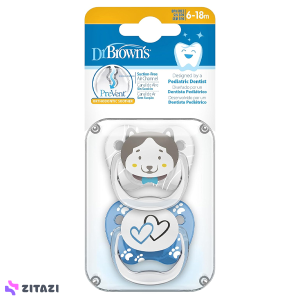 پستانک ارتودنسی دو عددی طرح سگ دکتر براون