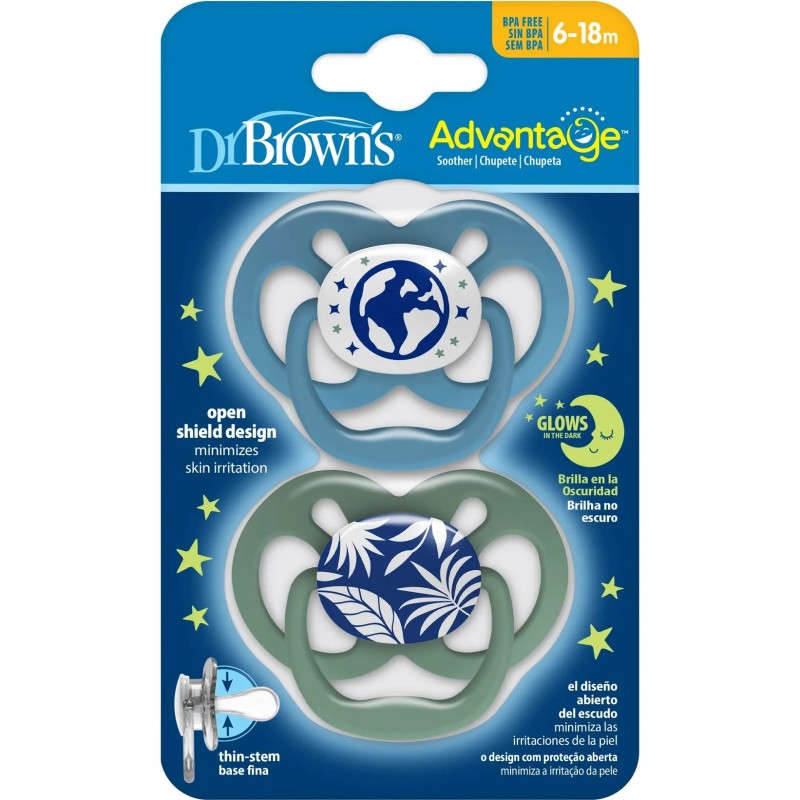 پستانک ارتودنسی دو عددی شب تاب طرح کره زمین دکتر براون