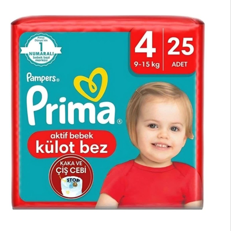 پوشک شورتی 25 عددی پریما سایز چهار