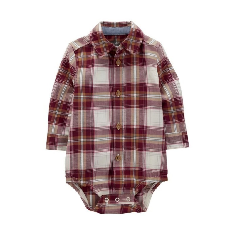 ​بادی پیراهنی چهارخانه آستین بلند