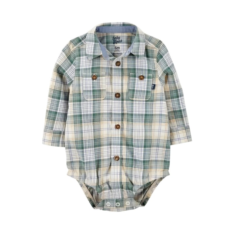 ​بادی پیراهنی چهارخانه آستین بلند