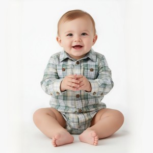 ​بادی پیراهنی چهارخانه آستین بلند