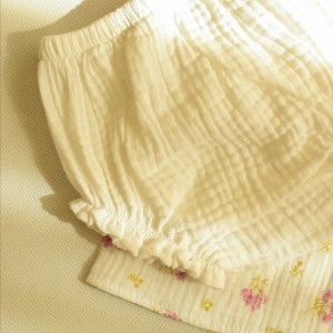 سِت سه تیکه نوزادی موسیلین(  پیراهن ، شورت و هدبند )