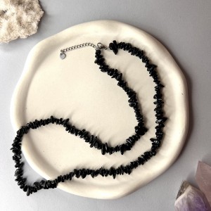 گردنبند تورمالین سیاه نامنظم