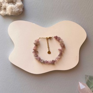 دستبند کوارتز صورتی نامنظم