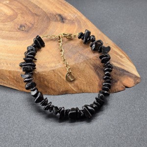 دستبند تورمالین  سیاه نامنظم