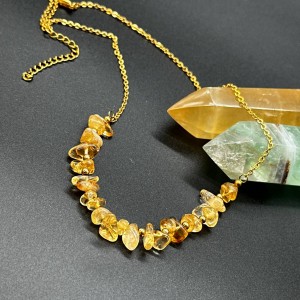 گردنبند سیترین تمام استیل