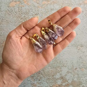 آویز کوارتز بنفش(آمیتیست)راف زرکوب