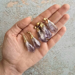 آویز کوارتز بنفش(آمیتیست)راف زرکوب