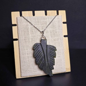 آویز یشم سرپانتین طرح برگ کد (50)